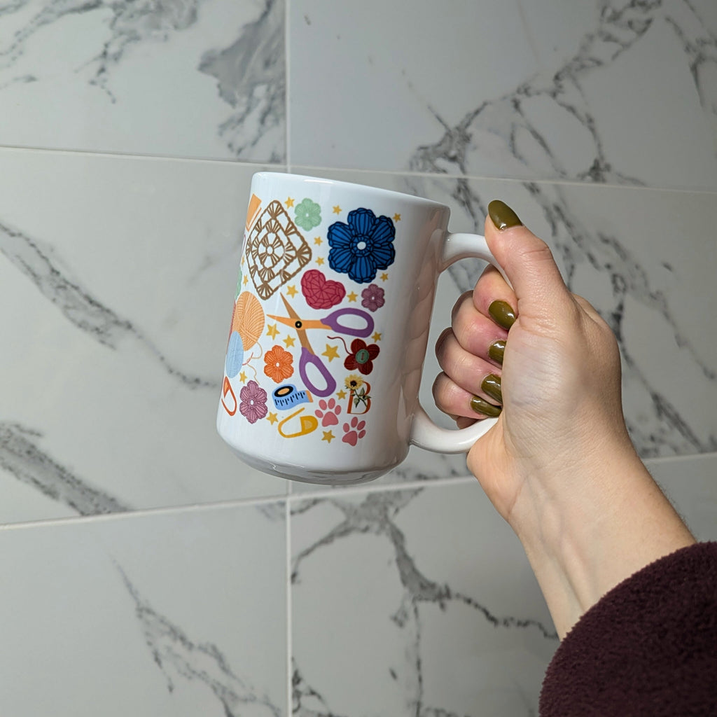 All Things Crochet Mug by Brunaticality - Ceramic 15oz Mug
