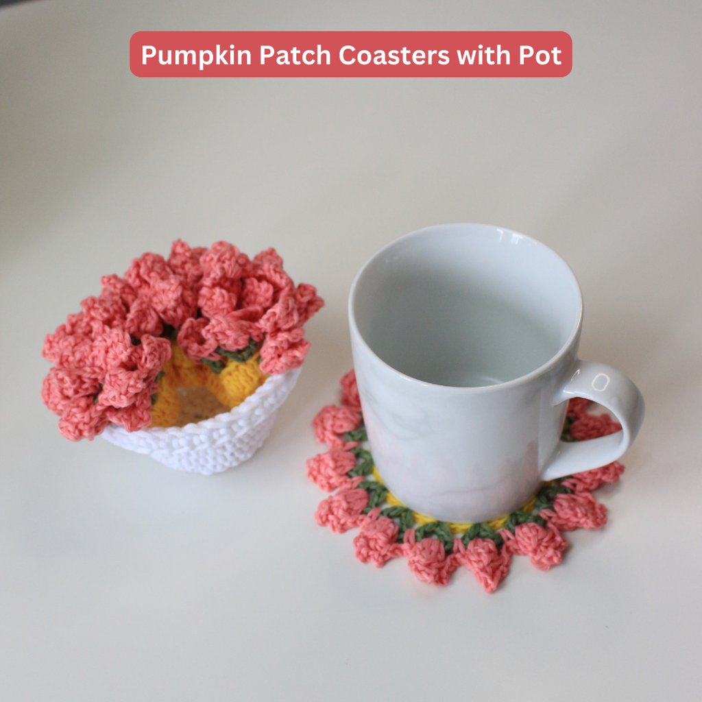 Crochet Pattern Bundle, 8 Crochet Coaster Patterns, Crochet Coaster, Crochet Plant Pot Coaster, Brunaticality