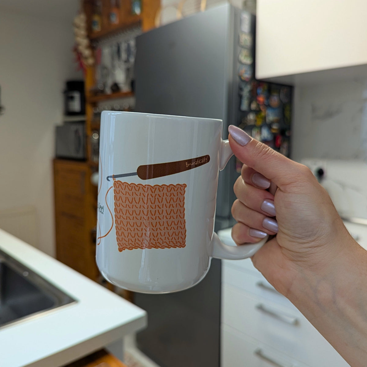 One more row... Then I'll make another coffee! by Brunaticality - Ceramic 15oz Mug