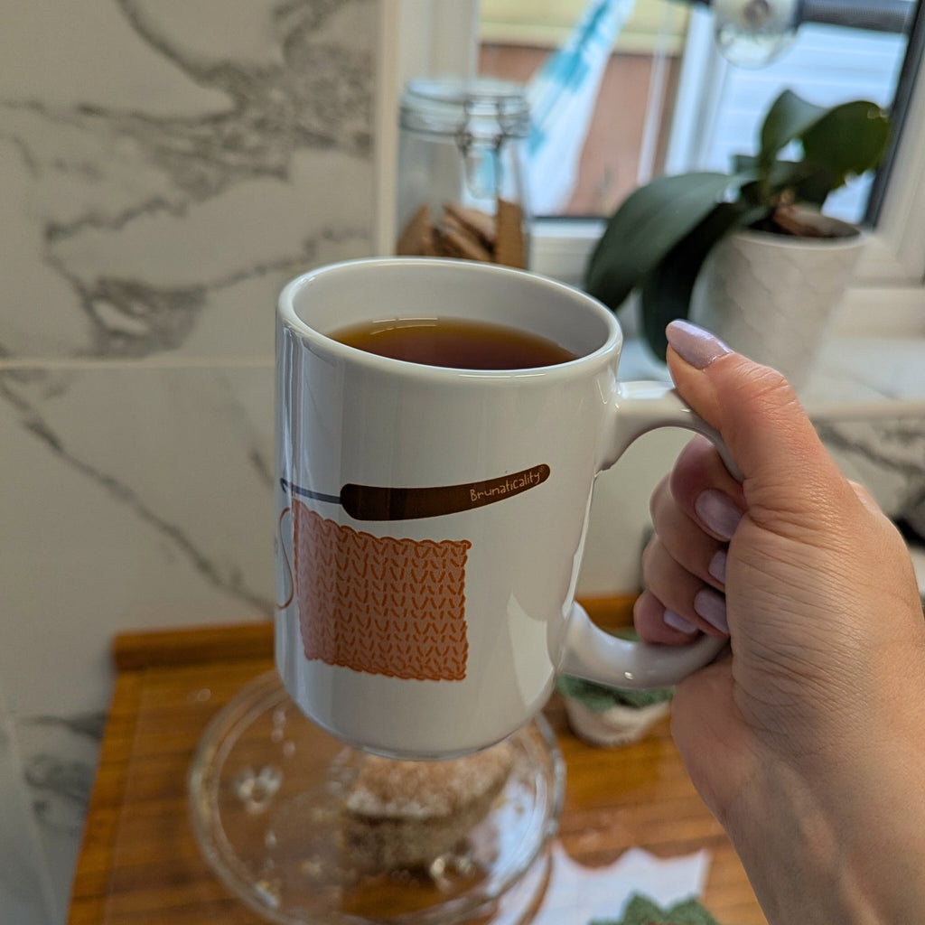 One more row... Then I'll make another coffee! by Brunaticality - Ceramic 15oz Mug