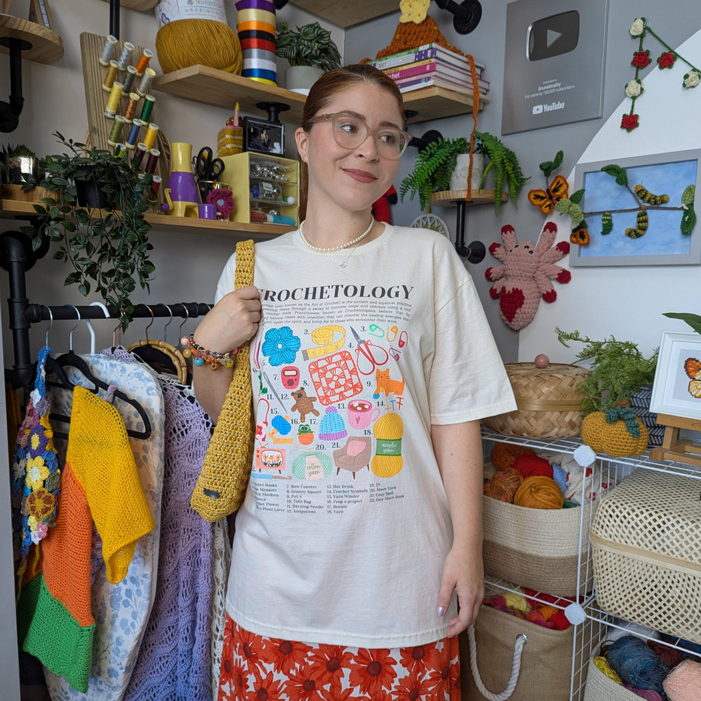 Crochetology T-Shirt - The ultimate tee for crochet lovers and yarn enthusiasts! - Classic Crewneck T-shirt by Brunaticality