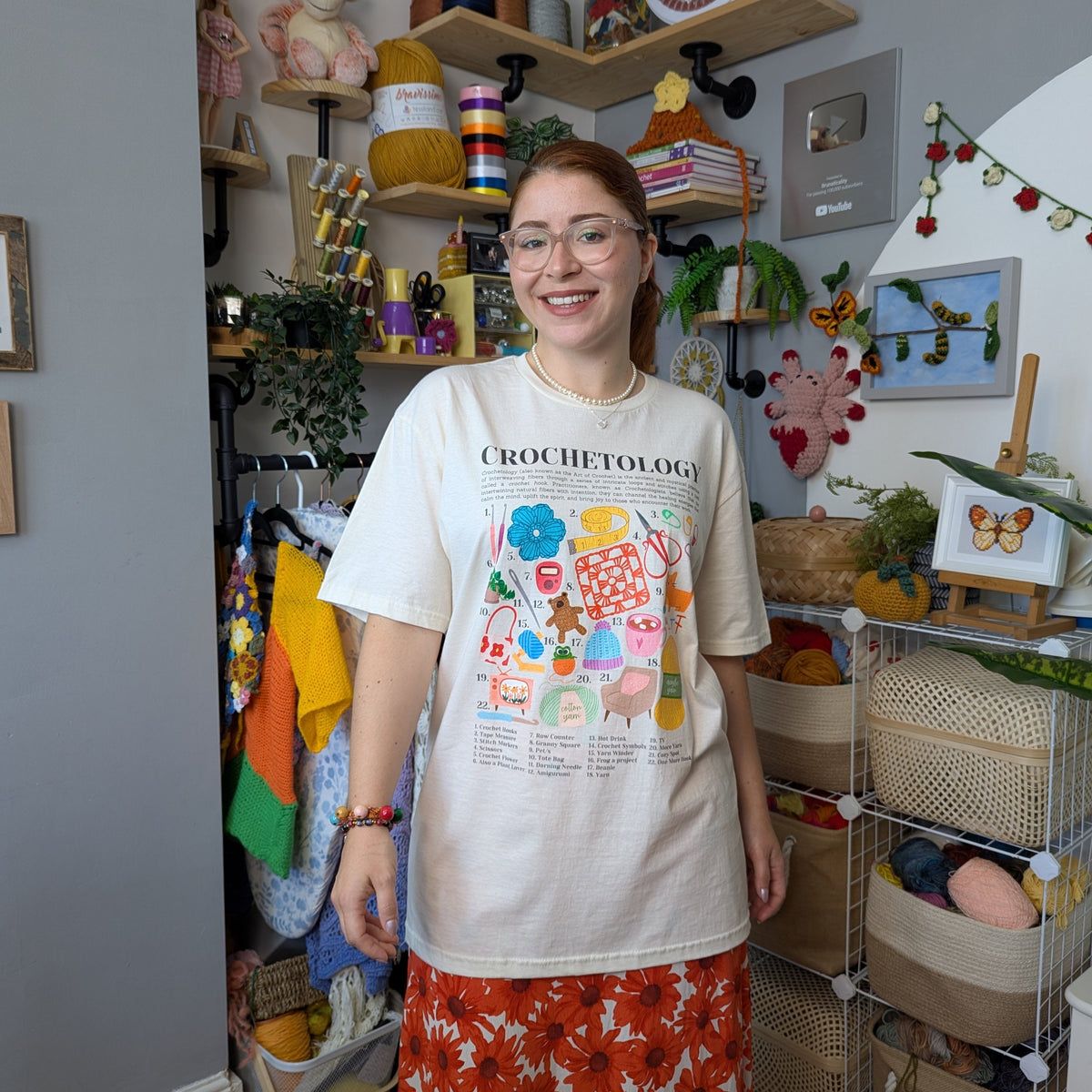 Crochetology T-Shirt - The ultimate tee for crochet lovers and yarn enthusiasts! - Classic Crewneck T-shirt by Brunaticality