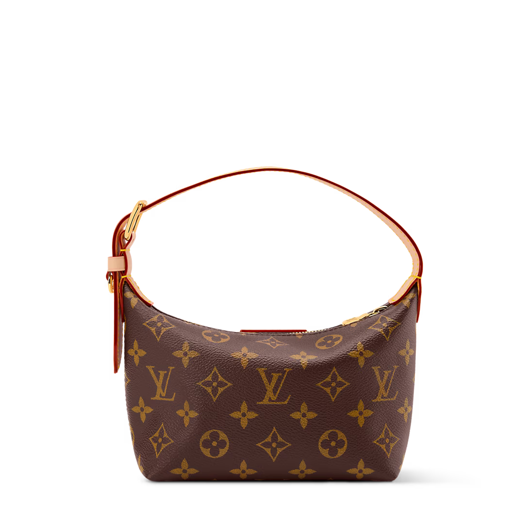 LV Classic Hills Monogram Canvas Handle Shoulder Bag with Simple Adjustable Strap (18.5 x 11 x 6.5) cm